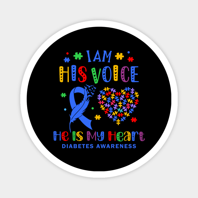 In November We Wear Blue Puzzle Diabetes Awareness Month Warrior Magnet by GloriaArts⭐⭐⭐⭐⭐